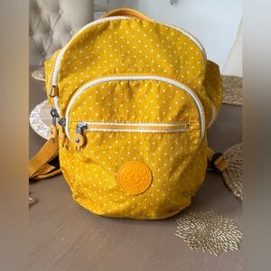 Kipling Yellow Polka Dot Backpack